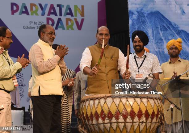 Union Home Minister Rajnath Singh, with Union Minister For Tourism KJ Alphons Inaugural ceremony of Paryatan Parv - Grand Finale organized by M/O...