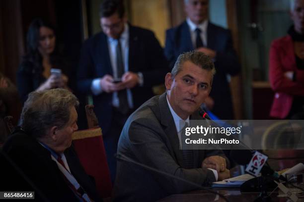 The President of AMA, Lorenzo Bagnacani during 'Zero Waste' press conference in Rome, Italy, on 23 October 2017. With this aim, Rome hosts, until...