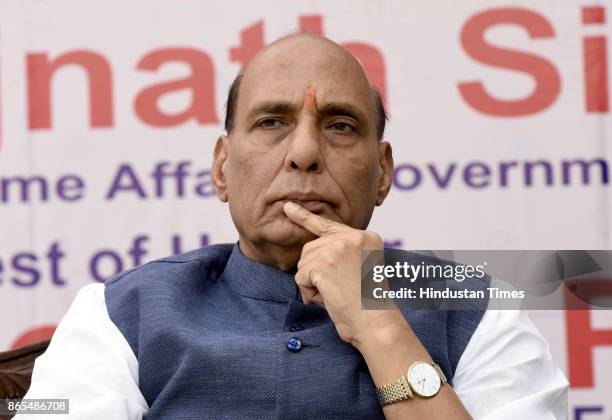 Union Home Minister Rajnath Singh during the inauguration of NDMC PMKK Centre and foundation laying ceremony of Skill Development Centre at Moti Bagh...