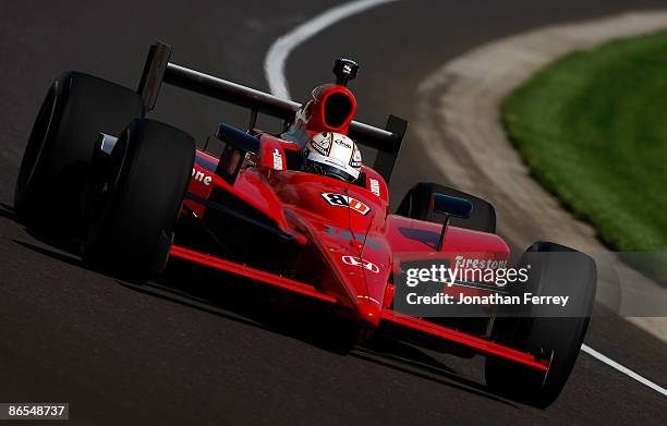 Robert Doornbos drives his Newman/Haas/Lanigan Racing Dallara Honda during practice for the IRL IndyCar Series 93rd running of the Indianapolis 500...