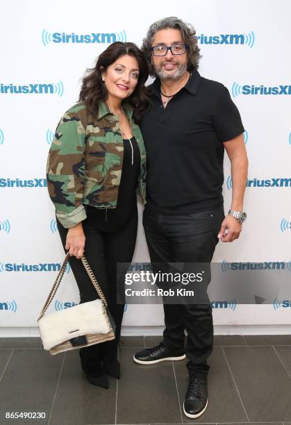 Kathy Wakile and Richard Wakile visit at SiriusXM Studios on October 23, 2017 in New York City.
