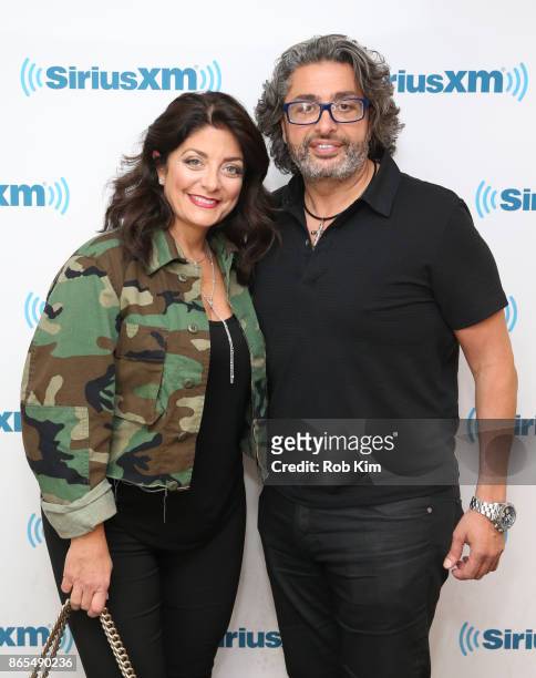 Kathy Wakile and Richard Wakile visit at SiriusXM Studios on October 23, 2017 in New York City.