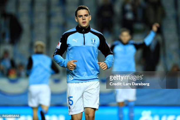 Samuel Adrian of Malmo FF during the allsvenskan match between Malmo FF and AIK at Swedbank Stadion on October 23, 2017 in Malmo, Sweden.