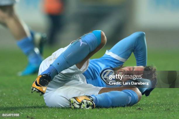 Erdal Rakip of Malmo FF during the allsvenskan match between Malmo FF and AIK at Swedbank Stadion on October 23, 2017 in Malmo, Sweden.