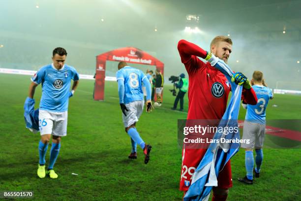 Fredrik Andersson of Malmo FF before the allsvenskan match between Malmo FF and AIK at Swedbank Stadion on October 23, 2017 in Malmo, Sweden.