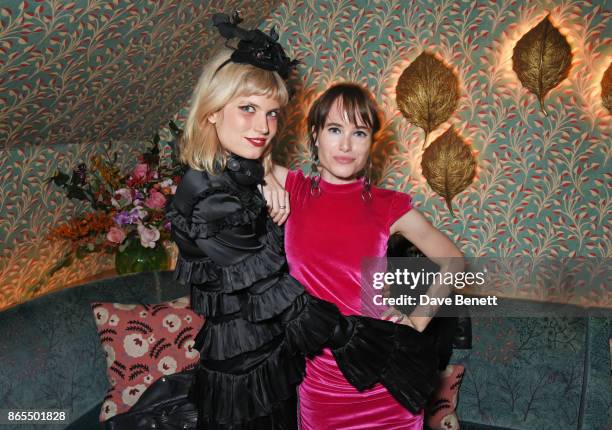 Henri and Julia Hobbs attend The Fashion Awards 2017 nominees party in partnership with Swarovski at 5 Hertford Street on October 23, 2017 in London,...