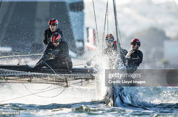 Race team 'Lupe Tortilla Demetrio' shown her in action during racing. Skippered by John Tomko with team mates Jonathan Atwood , Matthew Whitehead,...