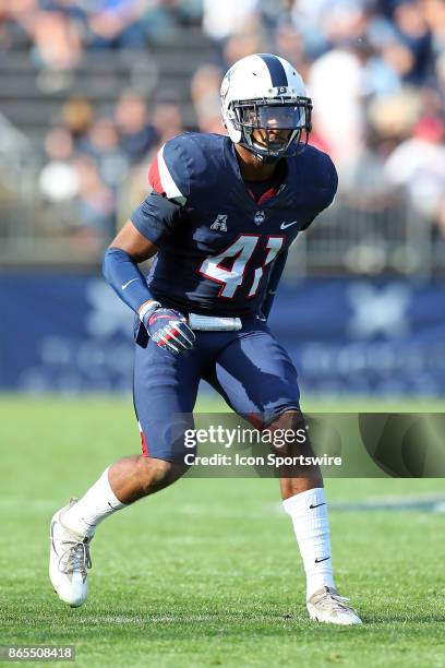 UConn Huskies defensive back Marshe Terry during a college football game between Tulsa Golden Hurricane and UConn Huskies on October 21 at Rentschler...