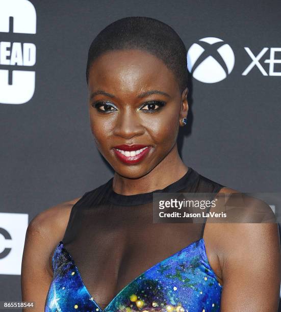 Actress Danai Gurira attends the 100th episode celebration off "The Walking Dead" at The Greek Theatre on October 22, 2017 in Los Angeles, California.