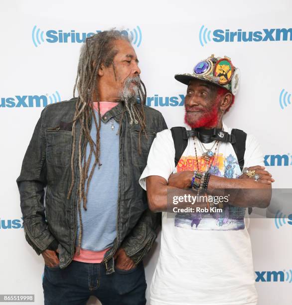 Larry McDonald and Lee ÔScratchÕ Perry visit at SiriusXM Studios on October 23, 2017 in New York City.