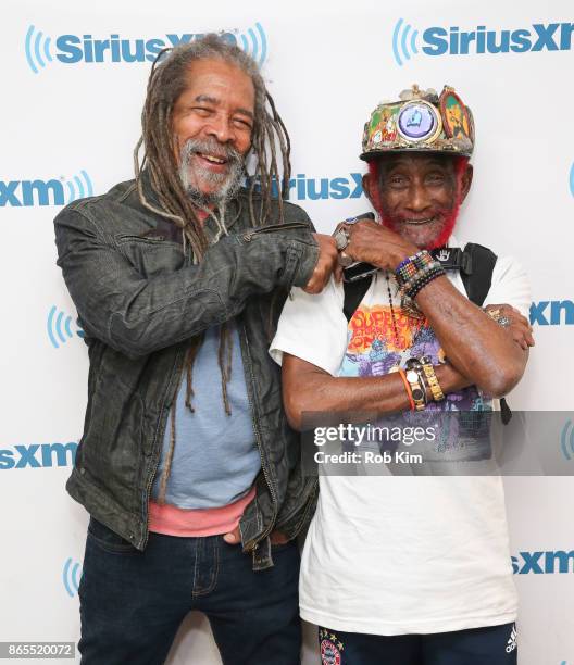 Larry McDonald and Lee ÔScratchÕ Perry visit at SiriusXM Studios on October 23, 2017 in New York City.