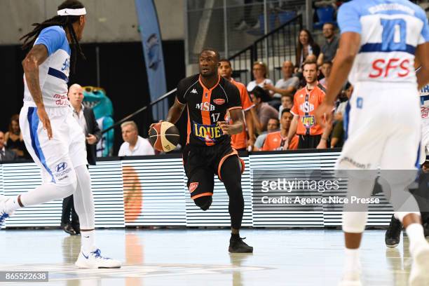 Pape Philippe Amagou of Le Mans during the Pro A match between Antibes and Le Mans on October 23, 2017 in Monaco, Monaco.