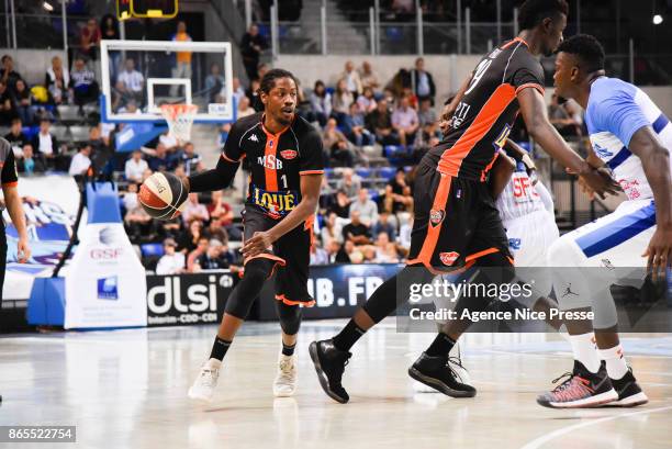 Mykal Riley of Le Mans during the Pro A match between Antibes and Le Mans on October 23, 2017 in Monaco, Monaco.