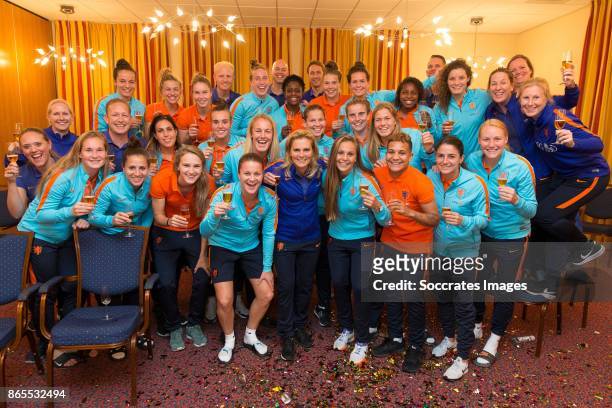 Lieke Martens of Holland crowned as FIFA world player of the year and coach Sarina Wiegman of Holland crowned as FIFA coach of the year posing with...