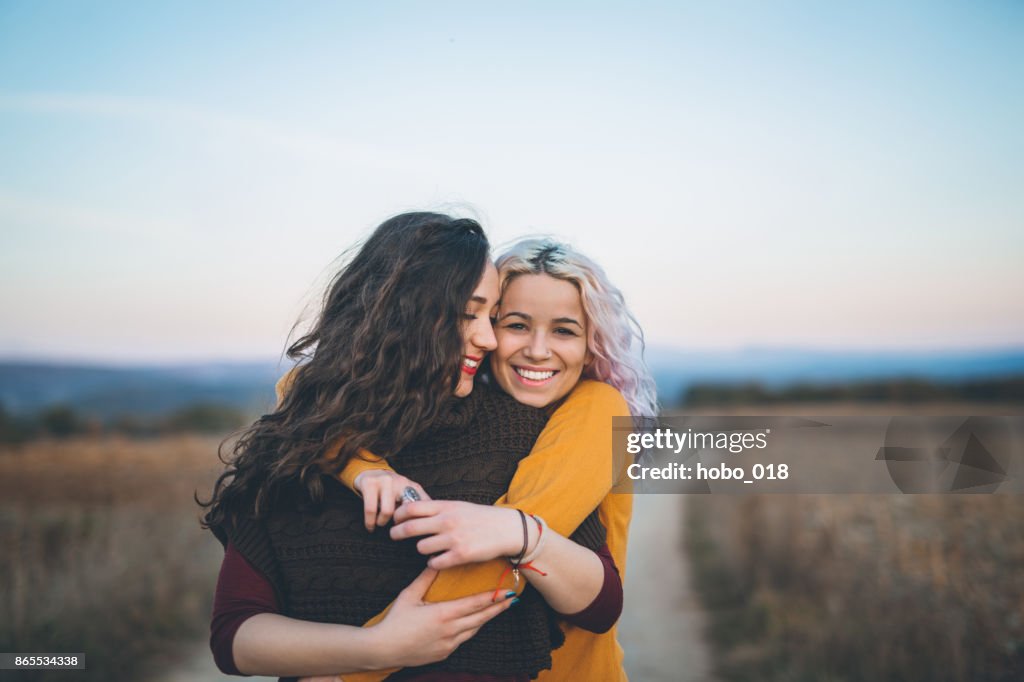 Friends on hiking