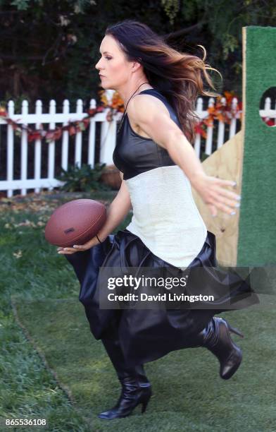Football coach Dr. Jennifer Welter visits Hallmark's "Home & Family" at Universal Studios Hollywood on October 23, 2017 in Universal City, California.
