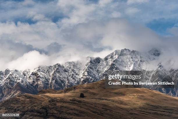 the remarkables and lake wakatipu in queenstown, new zealand - the remarkables ストックフォトと画像