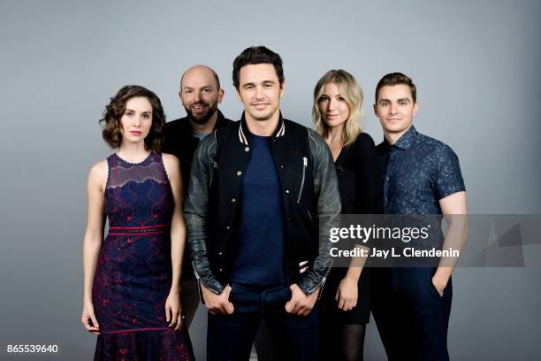 Actress Alison Brie, actor Paul Scheer, director/actor James Franco, actress Ari Graynor, and actor Dave Franco from the film, "The Disaster Artist,"...