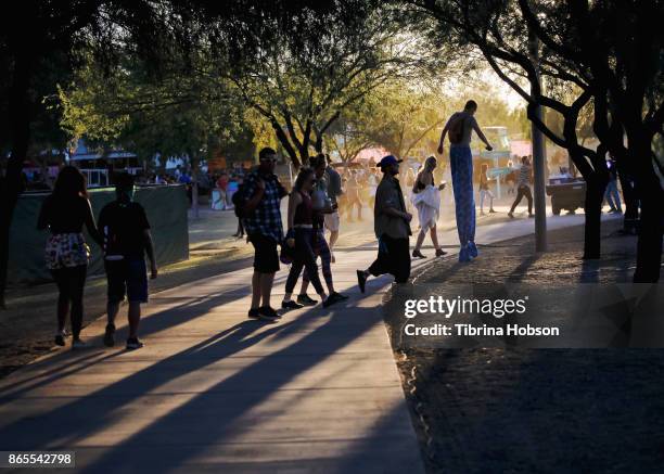 Festivalgoers gather at the Lost Lake Music Festival on October 21, 2017 in Phoenix, Arizona.