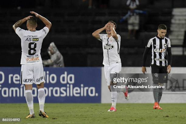Marquinhos Gabriel of Corinthians reacts during the match between Botafogo and Corinthians as part of Brasileirao Series A 2017 at Engenhao Stadium...