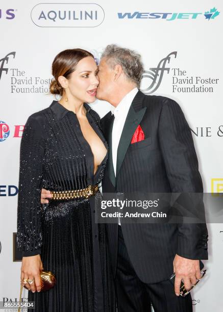 Katharine McPhee and David Foster attend the David Foster Foundation Gala at Rogers Arena on October 21, 2017 in Vancouver, Canada.