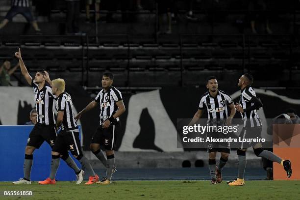 Igor Rabello of Botafogo celebrates a scored goal during the match between Botafogo and Corinthians as part of Brasileirao Series A 2017 at Engenhao...