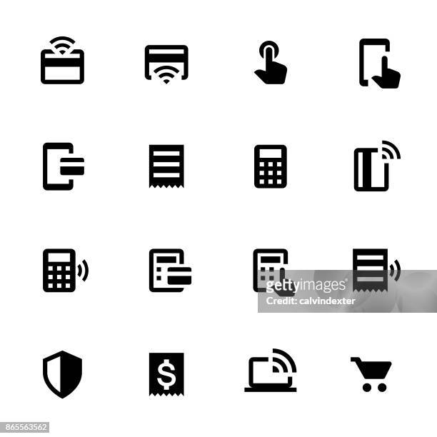 contactless payment icon set 2 - fees stock illustrations