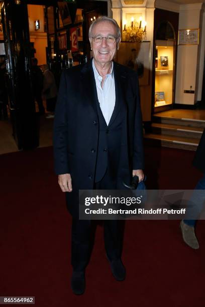 Actor Bernard Le Coq attends the "Ramses II" Theater Play at Theatre des Bouffes Parisiens on October 23, 2017 in Paris, France.