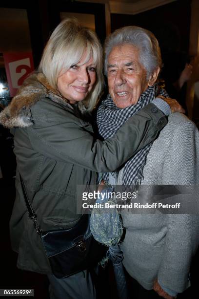 Philippe Gildas and his wife Maryse Gildas attend the "Ramses II" Theater Play at Theatre des Bouffes Parisiens on October 23, 2017 in Paris, France.