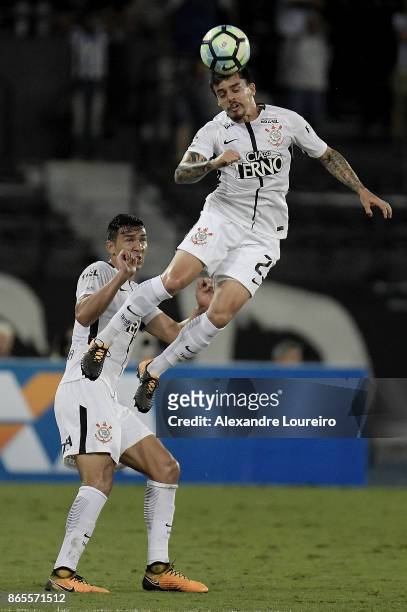 Fagner of Corinthians in action during the match between Botafogo and Corinthians as part of Brasileirao Series A 2017 at Engenhao Stadium on October...