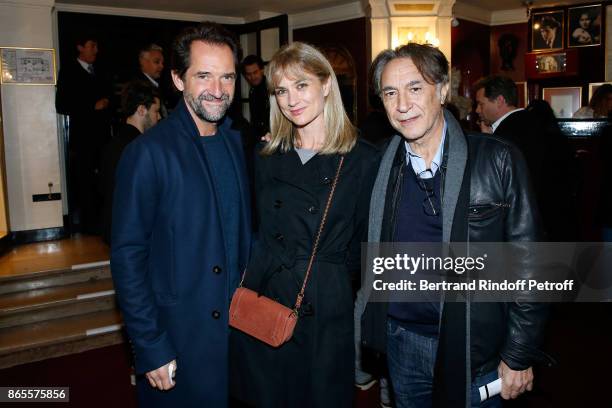 Stephane De Groodt, Richard Berry and his wife Pascale Louange attend the "Ramses II" Theater Play at Theatre des Bouffes Parisiens on October 23,...