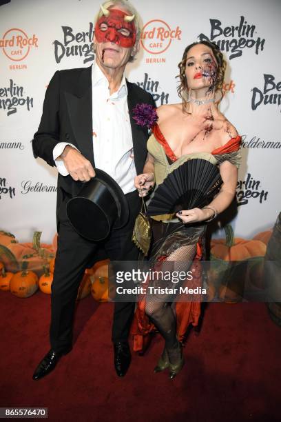 Jo Groebel and Daniela Dany Michalski during the Halloween party by Natascha Ochsenknecht at Berlin Dungeon on October 23, 2017 in Berlin, Germany.