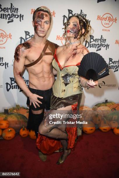 Julian David and Daniela Dany Michalski during the Halloween party by Natascha Ochsenknecht at Berlin Dungeon on October 23, 2017 in Berlin, Germany.