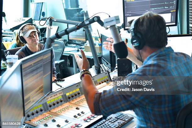 Recording Artist Kenny Chesney visits SiriusXM Host Storme Warren at SiriusXM Studios on October 23, 2017 in Nashville, Tennessee.