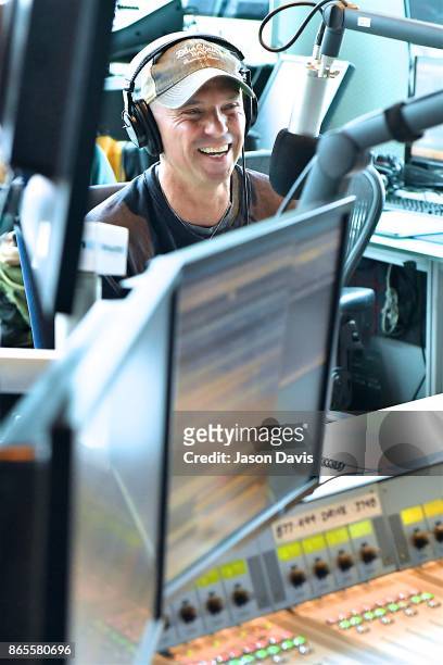 Recording Artist Kenny Chesney visits SiriusXM Host Storme Warren at SiriusXM Studios on October 23, 2017 in Nashville, Tennessee.