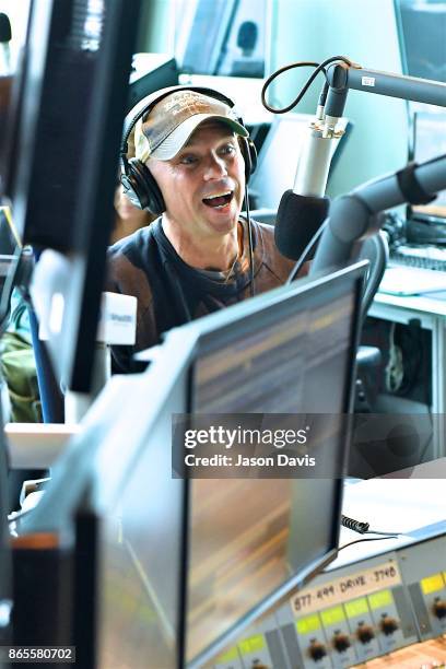 Recording Artist Kenny Chesney visits SiriusXM Host Storme Warren at SiriusXM Studios on October 23, 2017 in Nashville, Tennessee.