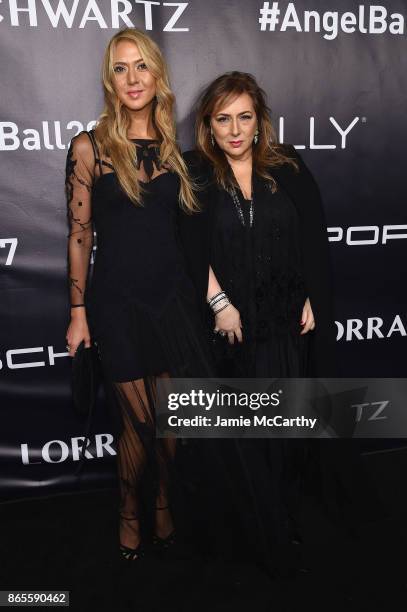 Ofira Sandberg and Lorraine Schwartz arrive at Gabrielle's Angel Foundation's Angel Ball 2017 at Cipriani Wall Street on October 23, 2017 in New York...