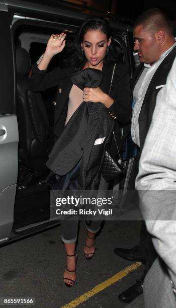 Georgina Rodrguez seen arriving back at her hotel after the Best FIFA Football Awards on October 23, 2017 in London, England.