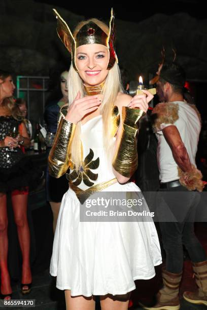 Princess Xenia of Saxony attends the Halloween party hosted by Natascha Ochsenknecht at Berlin Dungeon on October 23, 2017 in Berlin, Germany.