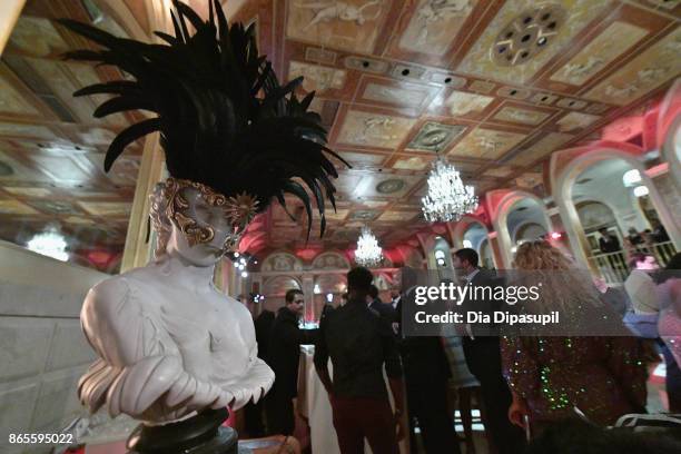 Decorations on display at HSA Masquerade Ball on October 23, 2017 at The Plaza Hotel in New York City.