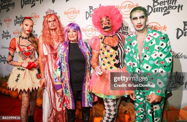 Cheyenne Savannah, Wilson Gonzalez, Baerbel Wierichs, Natascha Ochsenknecht, and Umut Kekilli attend the Halloween party hosted by Natascha...