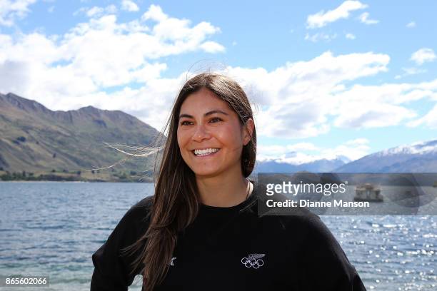 Janina Kuzma poses for a photo during the Winter Olympic Games NZ Selection Announcement on October 24, 2017 in Wanaka, New Zealand.