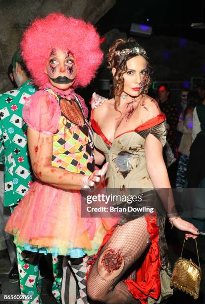 Natascha Ochsenknecht and Daniela Dany Michalsk attend the Halloween party hosted by Natascha Ochsenknecht at Berlin Dungeon on October 23, 2017 in...