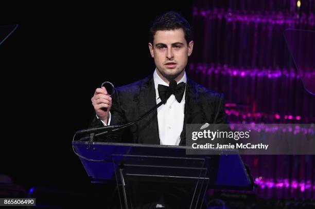 Grant Verstandig speaks onstage at Gabrielle's Angel Foundation's Angel Ball 2017 at Cipriani Wall Street on October 23, 2017 in New York City.