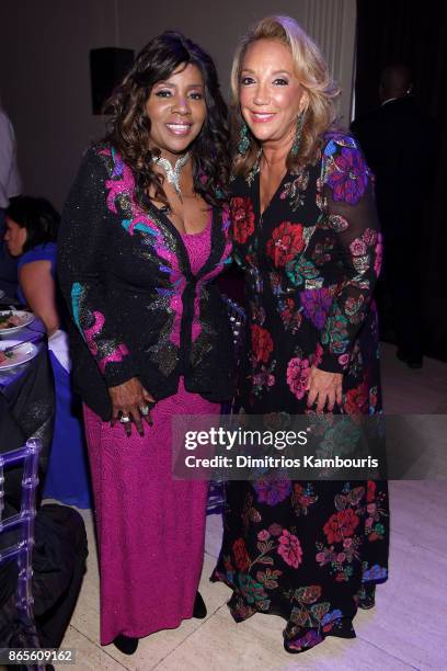 Gloria Gaynor and Denise Rich attend Gabrielle's Angel Foundation's Angel Ball 2017 at Cipriani Wall Street on October 23, 2017 in New York City.