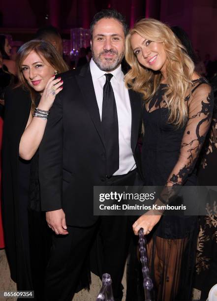 Lorraine Schwartz, Ilan Sandberg, and Ofira Sandberg attend Gabrielle's Angel Foundation's Angel Ball 2017 at Cipriani Wall Street on October 23,...