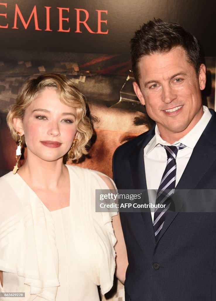 Jason Bennett Actor Actor Haley Bennett and director Jason Hall arrive for the premiere ...