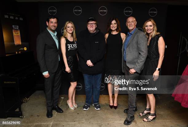 Executive vice president and general manager Rob Sharenow, actress Marin Ireland, filmmaker Michael Moore, actress Betsy Brandt, executive producer...