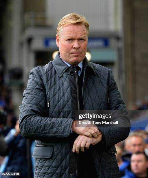 Ronald Koeman, Manager of Everton during the Premier League match between Everton and Arsenal at Goodison Park on October 22, 2017 in Liverpool,...