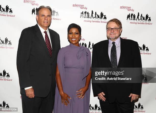 David J. Hewitt, Tamron Hall and Luis Alberto Urrea attend the 11th annual Moving Families Forward gala held at JW Marriot Essex House on October 23,...